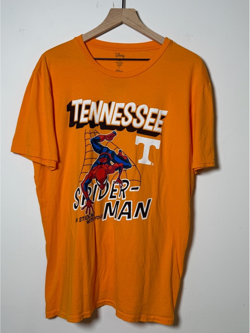 Disney Tennessee Volunteers Superman graphic T shirt orange men’s L NWT